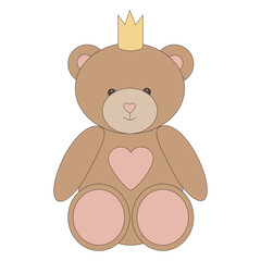 Naklejka premium Cute princess teddy bear