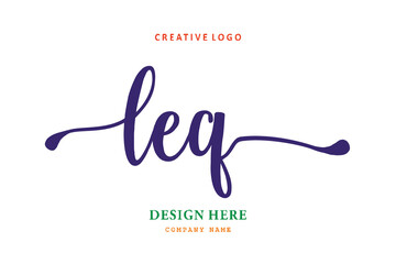 Fototapeta na wymiar LEQ lettering logo is simple, easy to understand and authoritative