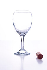 A glass of red dry wine