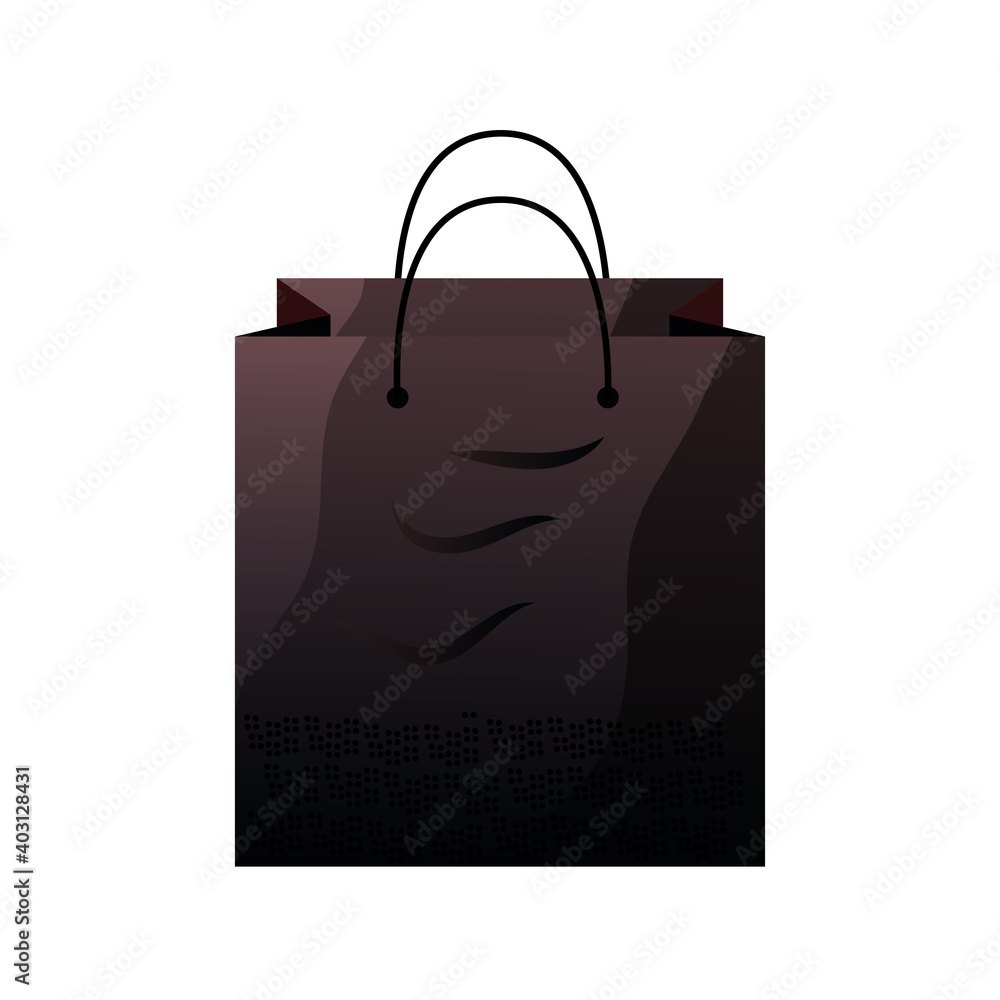 Wall mural black color shopping bag icon