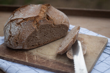 sliced bread on a board