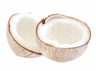 coconut on white background