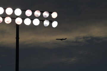 Detroit Jet at sunset