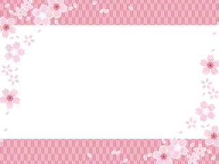 桜の花のイラスト素材、フレーム、背景、春の花