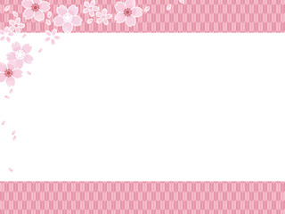 桜の花のイラスト素材、フレーム、背景、春の花