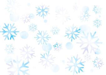 雪の結晶の背景　水彩