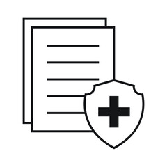 Obraz premium Medical health protection shield cross. vector illustration