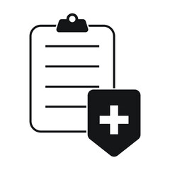 Medical health protection shield cross. vector illustration