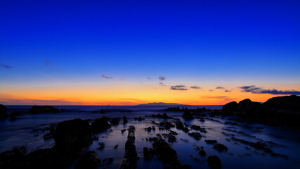 根本海岸の夕景