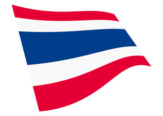 Thailand waving flag graphic isolated on white with clipping path 3d illustration