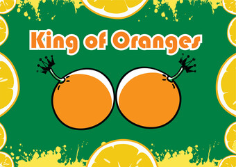 illustration of an abstract background with fruits oranges.
