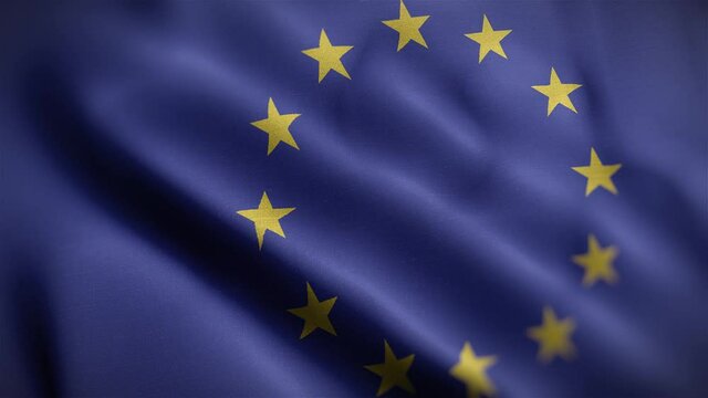 EU Flag Textured Waving Close Up Background HD