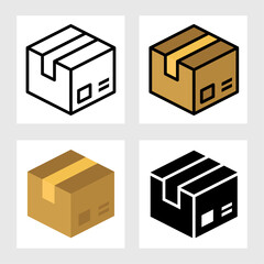 box package icon vector design in filled, thin line, outline and flat style.