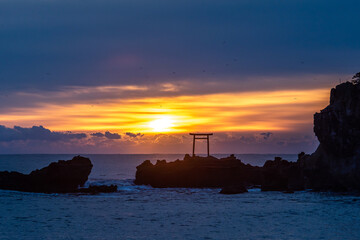 福島県いわき市波立海岸の日の出
