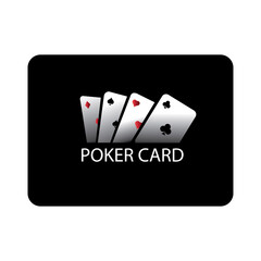 Poker card logo illustration black background design abstract design vector