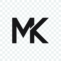 MK letter logo on transparent background
