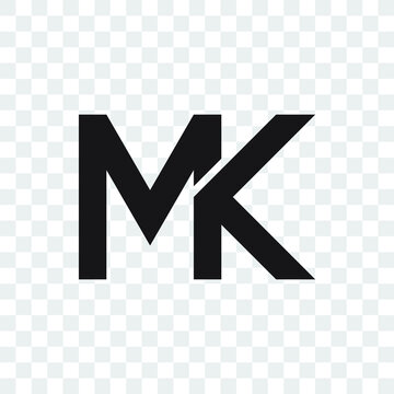MK letter logo on transparent background