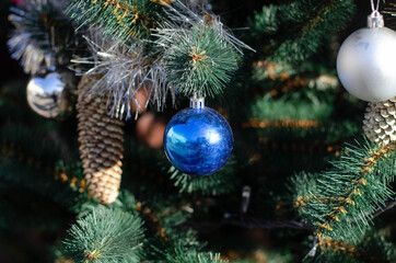 Christmas toy. Christmas tree. New Year decoration. Pine.