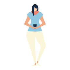 woman with smartphone texting send sms, people and gadgets