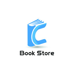 Initial letter C book for bookstore, book company, publisher, encyclopedia, library, education logo concept