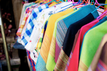 Clothes on hanger.