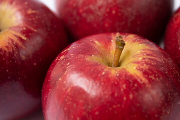Fototapeta na wymiar Red apples texture in closeup
