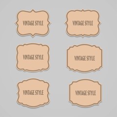 Vector set vintage style label and frame.