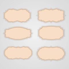 Vector set tag vintage label and frame.Tag design for text.