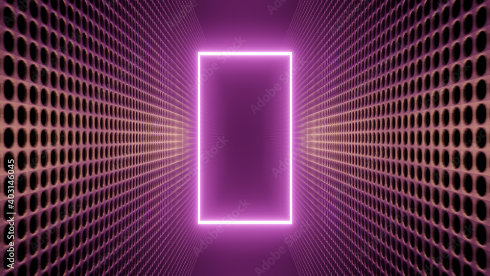 Poster 3d illustration graphic of metallic architecture seamless loop having beautiful sets of holes and pi