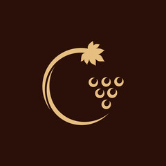 Grape letter G logo with simple flat concept