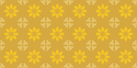 Geometric background pattern. Colors: gold shades. Seamless wallpaper texture. Vector graphics