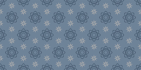 Retro background pattern. Floral ornament. Seamless wallpaper texture. Vector graphics