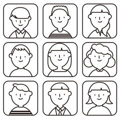 Human vector illustration of a line drawing of the icon