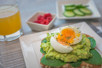 Smashed Avocado Toast with A Soft Boiled Egg