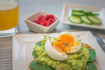 Smashed Avocado Toast with A Soft Boiled Egg