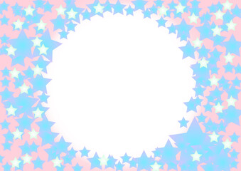 水色の星のグラデーション背景　横