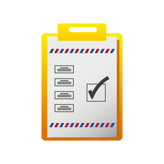 postal service, checklist clipboard document with mail service