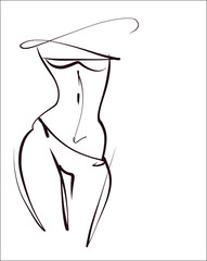 VECTOR Background with the beautiful young   woman in bikini