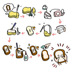 Squeeze Toy 食パンの手作りスクイーズの作り方　図解　
