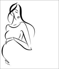 VECTOR background with a pregnant woman