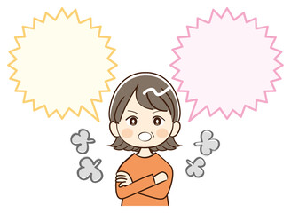 女性　ミドル世代　おばさん　怒る