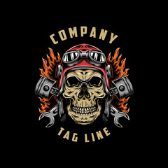 skull rider logo design