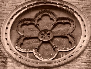 Detail of a stone wall in Cambridge 