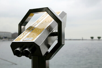 Spyglass on the embankment of Lake Geneva