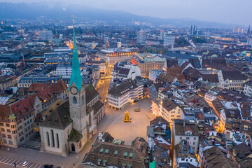 Naklejka premium early sunday morning in zurich 