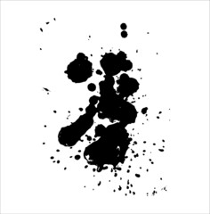 Ink stain. Black Paint Spot . Silhouette brush texture. Black ink splashes. Vector black paint, ink brush stroke, brush, line or texture. Dirty artistic design element, box, frame.