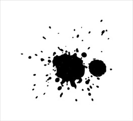 Ink stain. Black Paint Spot . Silhouette brush texture. Black ink splashes. Vector black paint, ink brush stroke, brush, line or texture. Dirty artistic design element, box, frame.