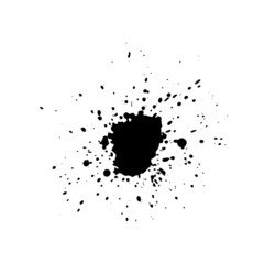 Ink stain. Black Paint Spot . Silhouette brush texture. Black ink splashes. Vector black paint, ink brush stroke, brush, line or texture. Dirty artistic design element, box, frame.