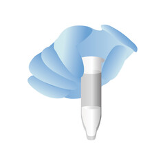 medical glove with medicine tube vector design