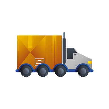 Postal Service, Delivery Truck Package Post Service Concept Icon